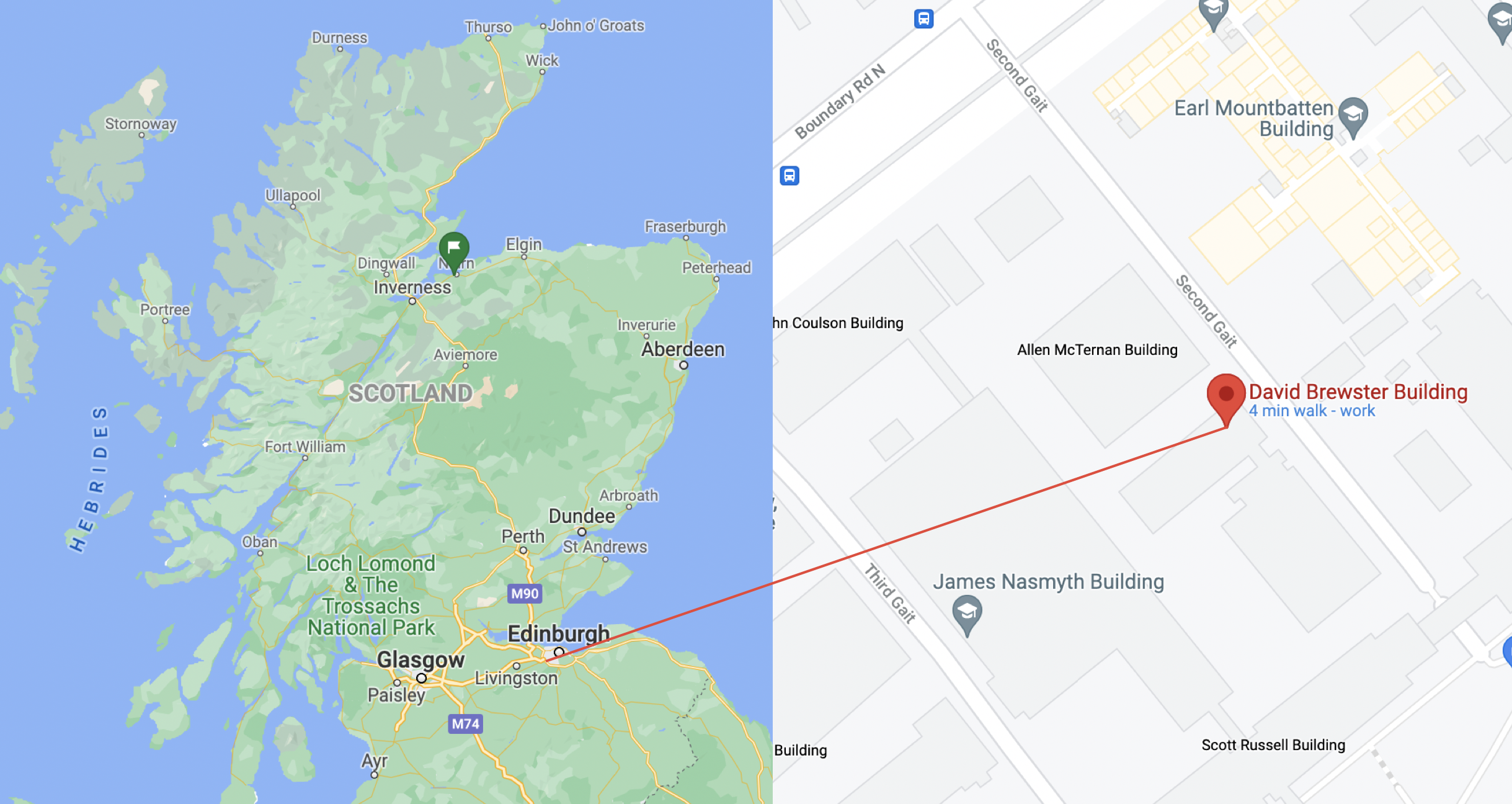 Heriot-Watt campus map